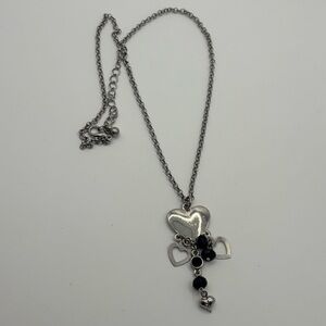 Vintage Silver Tone Heart Necklace